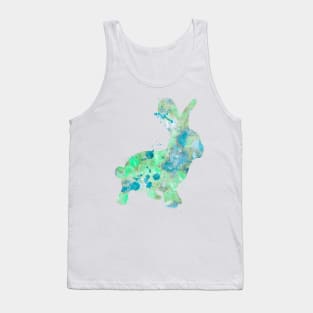 Mint Bunny Watercolor Painting Tank Top